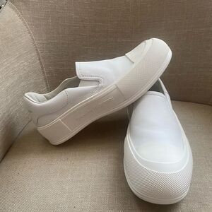 Alexander McQueen White Deck Skate Sneakers